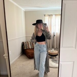 BR Striped shirt Dress Cardigan Small